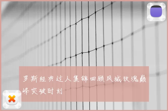 罗斯经典过人集锦回顾风城玫瑰巅峰突破时刻